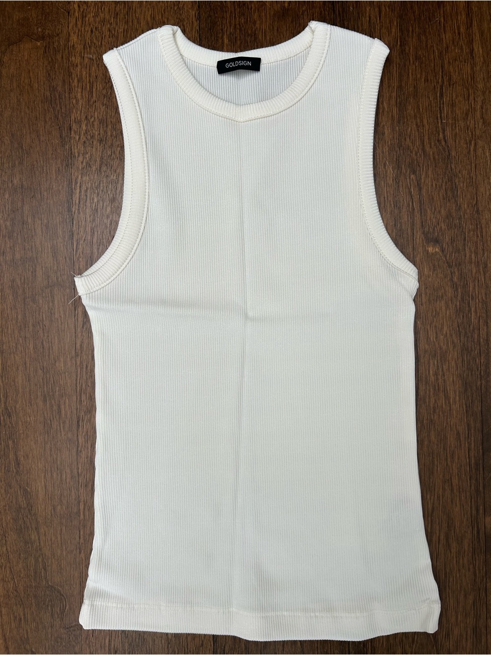 Goldsign Ivory Ribbed Tank Top